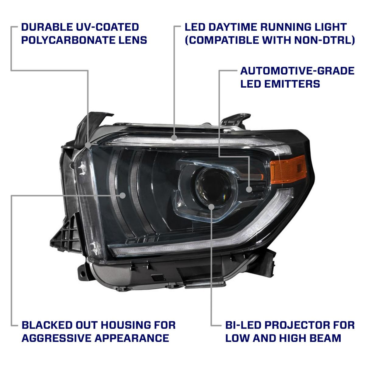 Form Lighting - 2014 - 2021 Toyota Tundra LED Projector Headlights (pair)