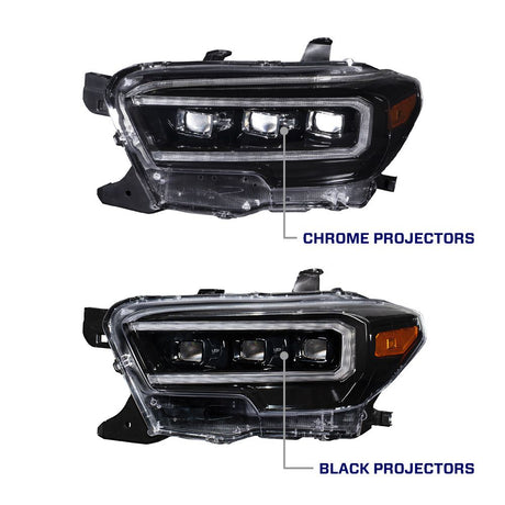 Form Lighting - 2016 - 2023 Toyota Tacoma LED Projector Headlights with Selectable DRL (pair)
