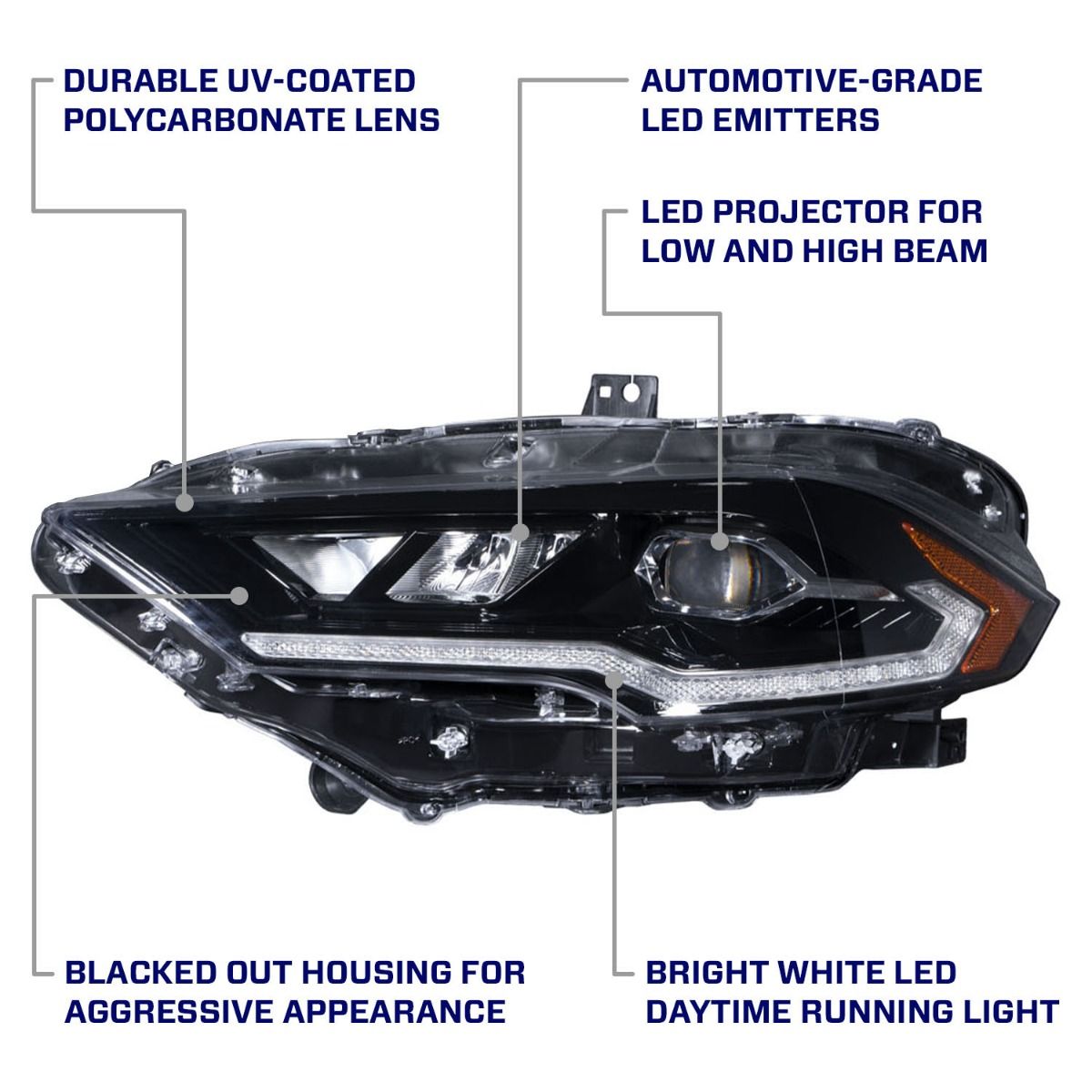 Form Lighting - 2018 - 2023 Ford Mustang LED Headlights (pair)