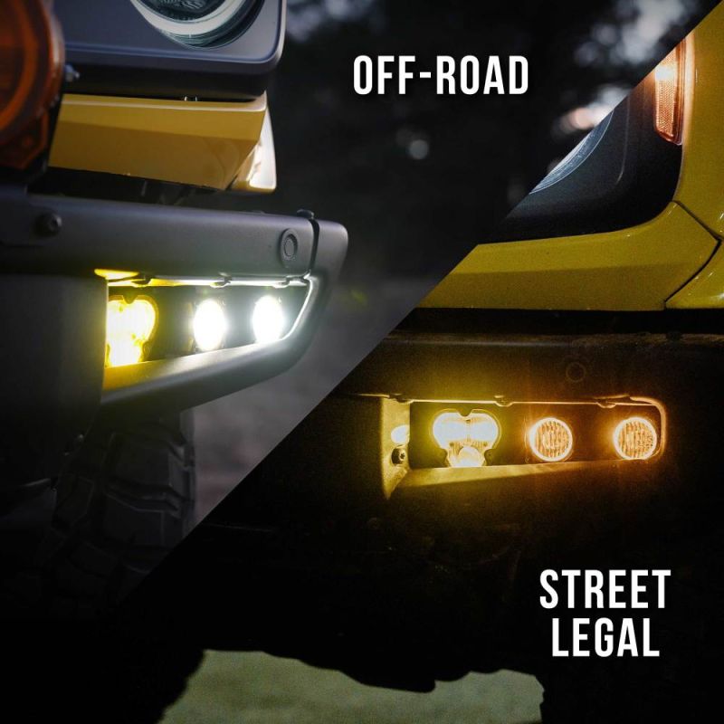 KC HiLites - KC HiLiTES 2021+ Ford Bronco FLEX ERA 3 Dual Mode SAE Fog Light Pocket Kit - Panda Motorworks