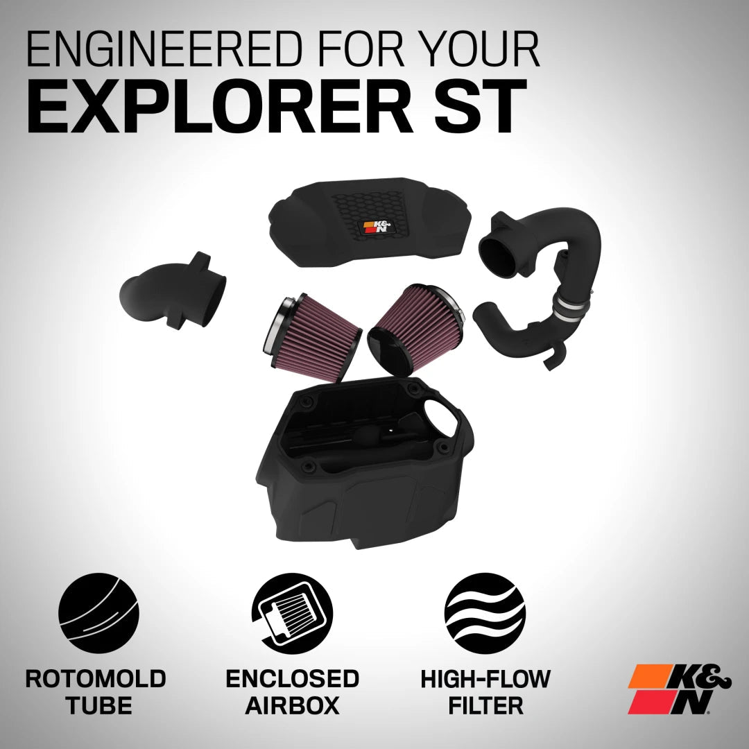 K&N Engineering - K&N 20 - 24 Ford Explorer 3.0L V6 / 20 - 24 Lincoln Aviator 3.0L V6 Performance Air Intake System