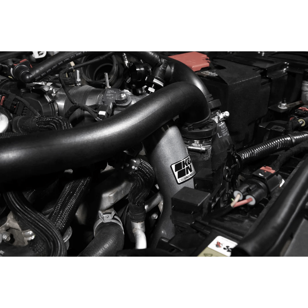 K&N Engineering - K&N 2024+ Ford Ranger Raptor 3.0L V6 Aluminum Charge Pipe Kit - Gunmetal Gray - Panda Motorworks