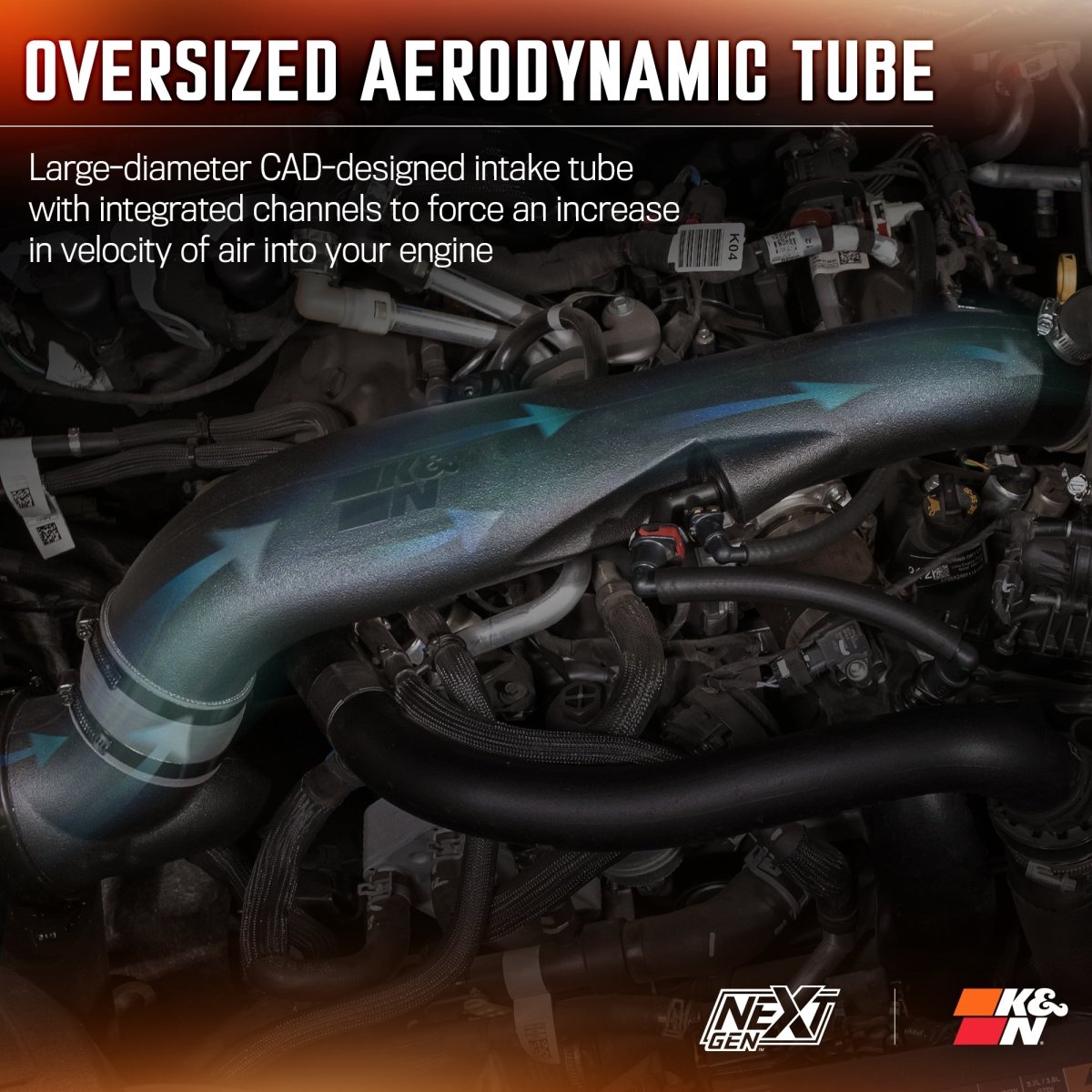 K&N Engineering - K&N NextGen Enclosed Cold Air Intake System – 2024 Ford Ranger Raptor 3.0L V6