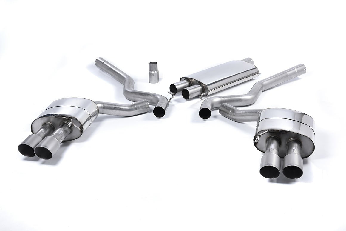 Milltek - Milltek QUAD OUTLET RESONATED CAT BACK (Mustang Ecoboost 15 - 23) - Panda Motorworks