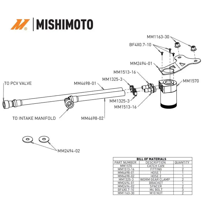 Mishimoto - Mishimoto 2024+ Ford Mustang 2.3L EcoBoost Oil Catch Can PCV Side