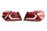 OLM - OLM Evolution Tail Lights - Clear Lens, Red Base, White Bar - 2015-2021 Subaru WRX / STI