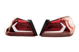 OLM - OLM Evolution Tail Lights - Clear Lens, Red Base, White Bar - 2015-2021 Subaru WRX / STI