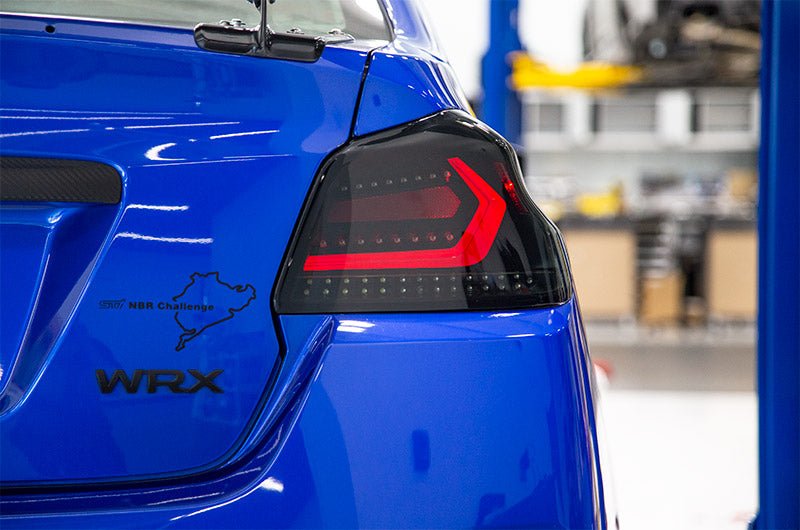 OLM - OLM Evolution Tail Lights (Smoked Lens, Black Base, Red Bar) - 2015-2021 WRX / STI