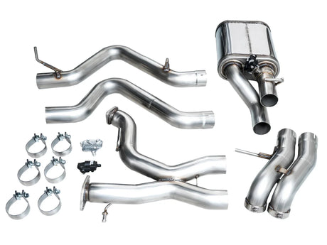 Panda Motorworks - AWE Tuning 22 - 24 Ford Bronco Raptor 4WD Dual BashGuards Cat - Back SwitchPath Exhaust (No Tips)