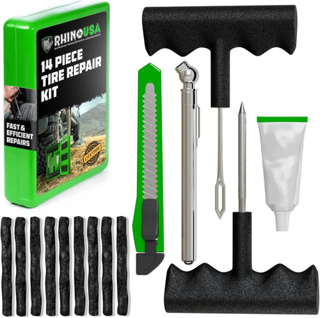 Rhino USA - Rhino USA 14 - Piece Compact Tire Repair Plug Kit