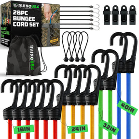 Rhino USA - Rhino USA 28Pc Bungee Cord Assortment