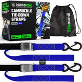 Rhino USA - Rhino USA Cambuckle Motorcycle Tiedown Straps 2 - Pack 1.5In X 8Ft