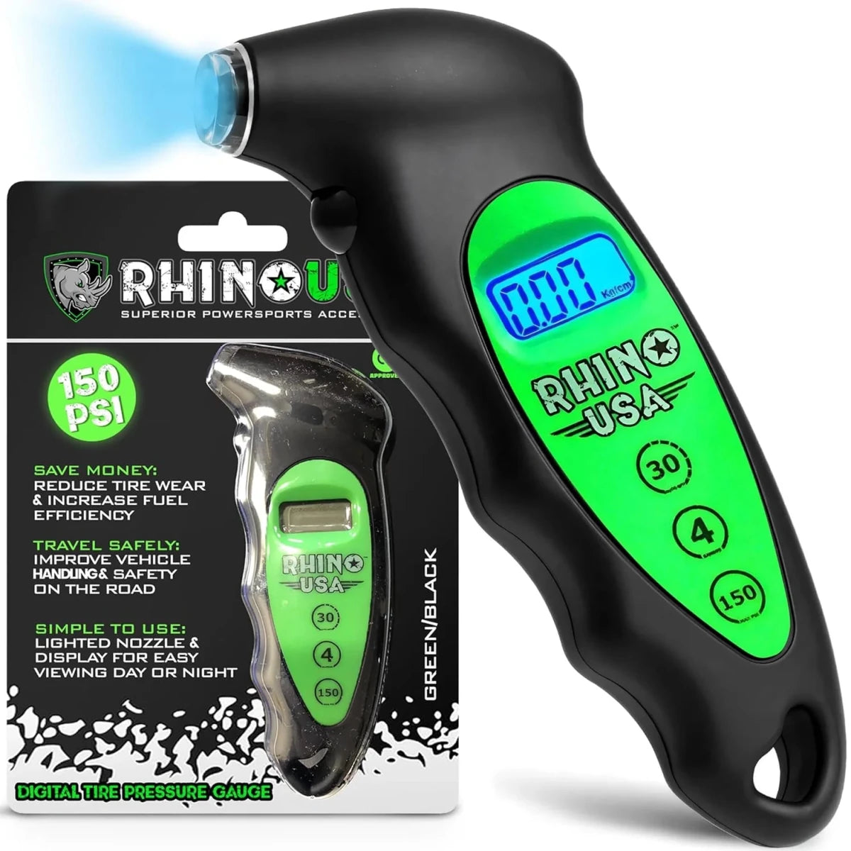Rhino USA - Rhino USA Digital Tire Pressure Gauge 150 Psi