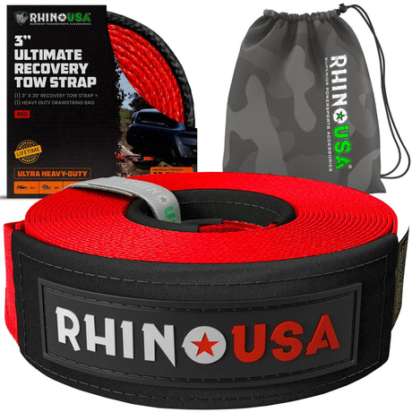 Rhino USA - Rhino USA Recovery Tow Strap 3In x 30Ft