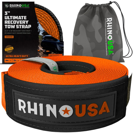 Rhino USA - Rhino USA Recovery Tow Strap 3In x 30Ft