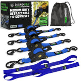 Rhino USA - Rhino USA Retractable Ratchet Straps (2Pk 1Inx10Ft)