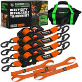 Rhino USA - Rhino USA Retractable Ratchet Straps (4 Pack, 2Inx10Ft)