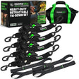 Rhino USA - Rhino USA Retractable Ratchet Straps (4 Pack, 2Inx10Ft)