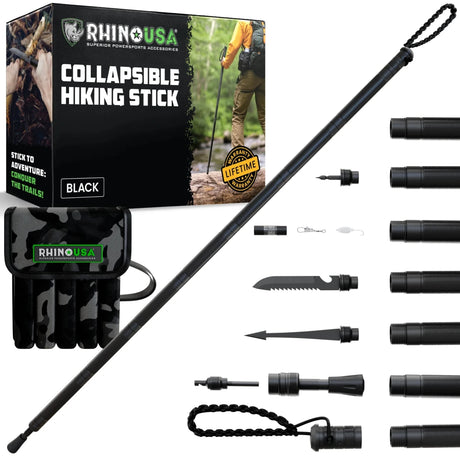 Rhino USA - Rhino USA Tactical Hiking Stick w/ Integrated Survival Kit