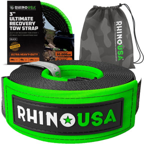 Rhino USA - Rhino USA Ultimate Recovery Tow Strap 3In X 20Ft