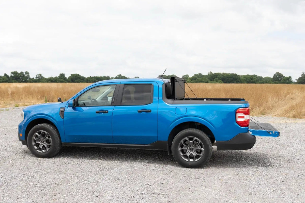 Rough Country - Rough Country Hard Tri - Fold Flip Up Bed Cover 4'6" Bed | Ford Maverick (22 - 24) - Panda Motorworks