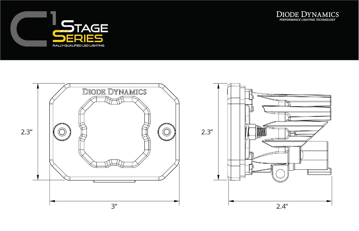 Diode Dynamics Stage Series Flush Mount Reverse Light Kit (SSC1 or C2 2.0 w/ Red Backlight)