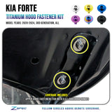 ZSPEC Titanium Hood Fastener Kit for 2020-24 Kia Forte BD 1.6L