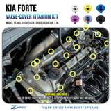 ZSPEC Titanium Valve Cover Fastener Kit for 2020-24 Kia Forte BD 1.6L