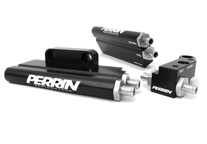 Perrin 08-15 Subaru STi Black Fuel Rail Top Feed Style Kit *OFF ROAD ONLY*