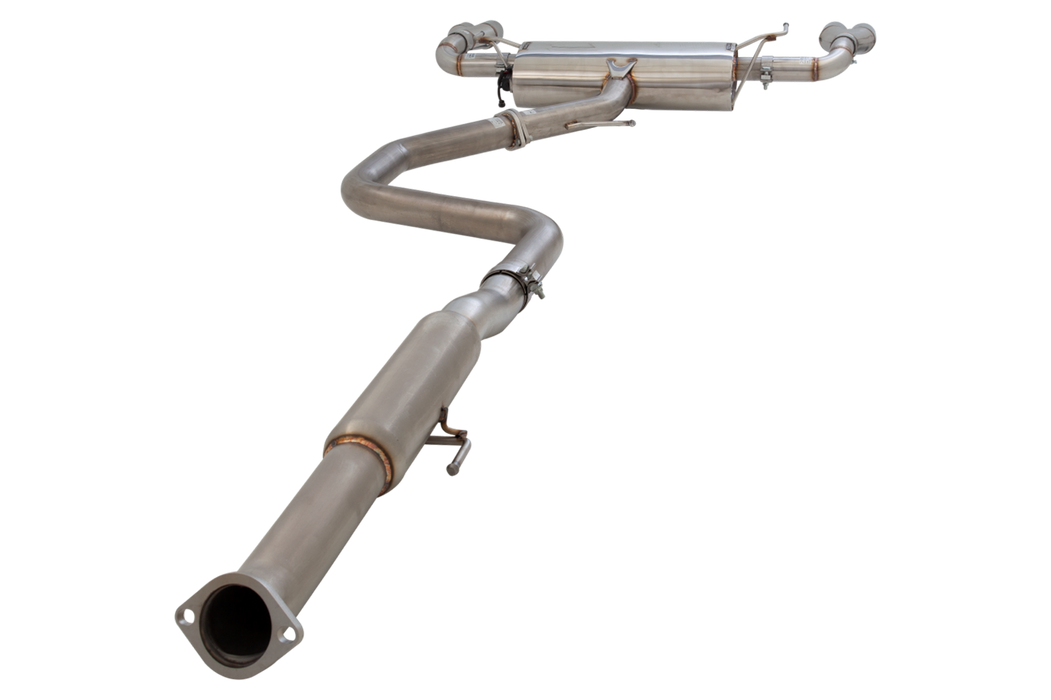 KIA FORTE GT NON – POLISHED STAINLESS STEEL 3″ CAT-BACK EXHAUST SYSTEM WITH VAREX MUFFLER AND TIPS (With Smartbox)