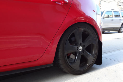 Rally Armor 2015+ VW Golf/GTI/TSI UR Black Mud Flap w/ Red Logo