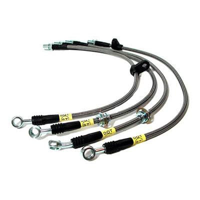 Techna-Fit Stainless Steel Brake Lines for 08+ Evo X - Red - Panda Motorworks