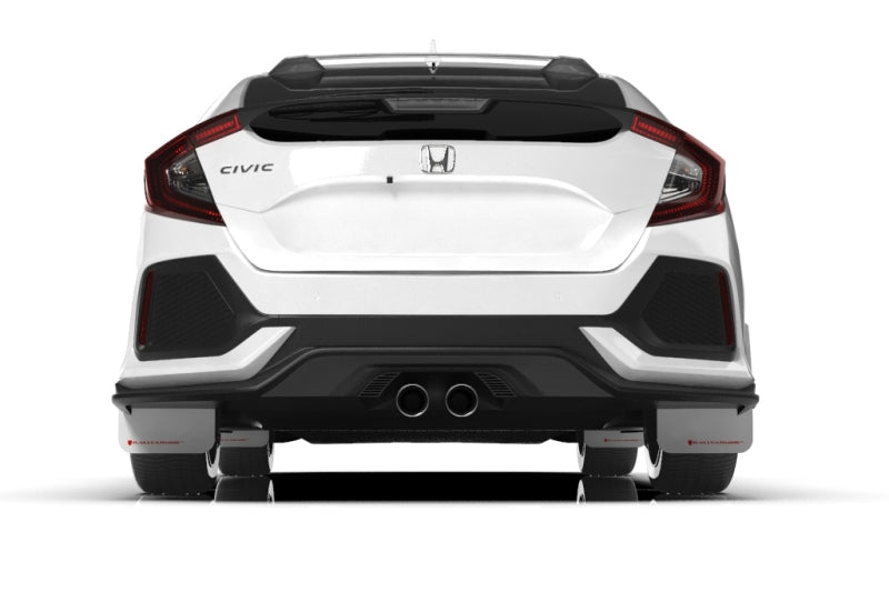 Rally Armor 17-19 Civic Sport Touring & Hatch only UR White Mud Flap w/ Red Logo