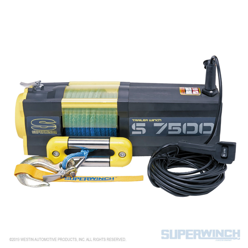 Superwinch 7500 LBS 12 VDC 5/16in x 54ft Synthetic Rope S7500 Winch