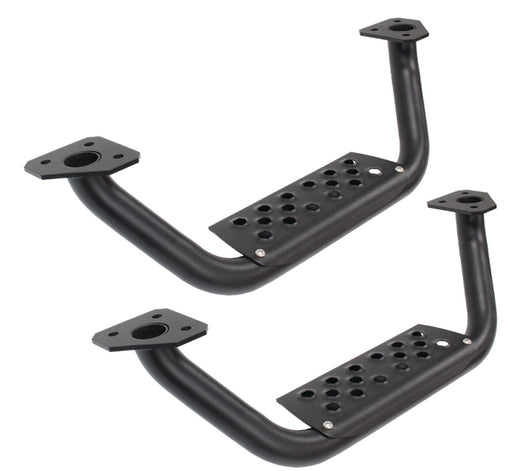 Go Rhino Dominator Extreme D6 Add On SideSteps - Tex Blk - 4in Drop Down Steps (Pair)