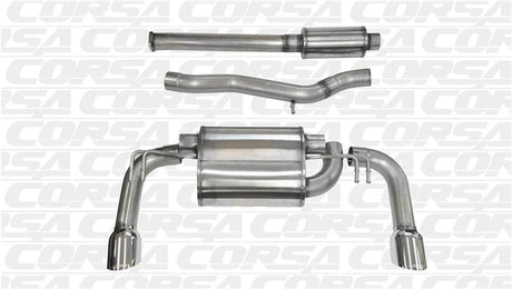 Corsa 08-14 Mitsubishi Lancer Evolution X Sedan 2.0L Polished Sport Dual Rear Cat-Back Exhaust - Panda Motorworks - 1