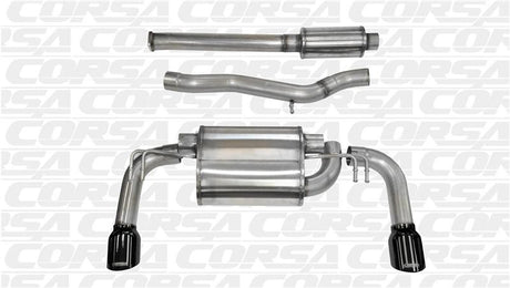 Corsa 08-14 Mitsubishi Lancer Evolution X Sedan 2.0L Black Sport Dual Rear Cat-Back Exhaust - Panda Motorworks - 2