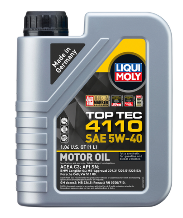 LIQUI MOLY 1L Top Tec 4110 Motor Oil 5W40 - Case of 6