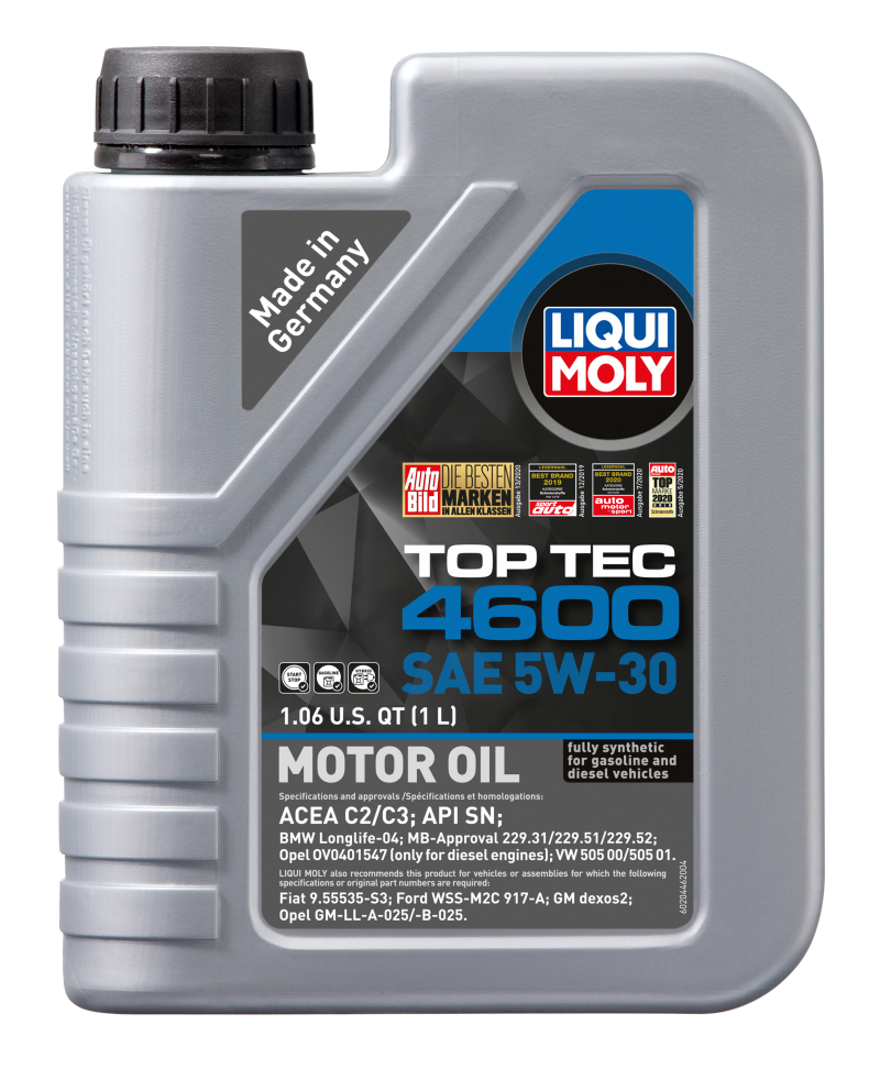 LIQUI MOLY 1L Top Tec 4600 Motor Oil 5W30 - Case of 6 — Panda Motorworks