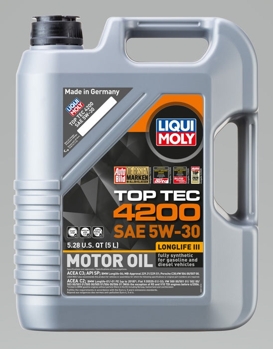 LIQUI MOLY 5L Top Tec 4200 Motor Oil 5W30 - Case of 4