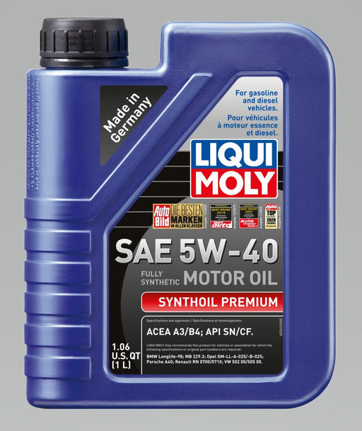 LIQUI MOLY 1L Synthoil Premium Motor Oil SAE 5W40 - Case of 12