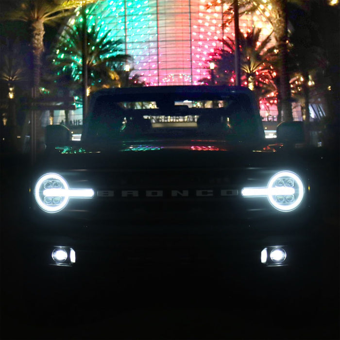 AlphaRex 21-24 Ford Bronco NOVA LED Projector Headlights Black