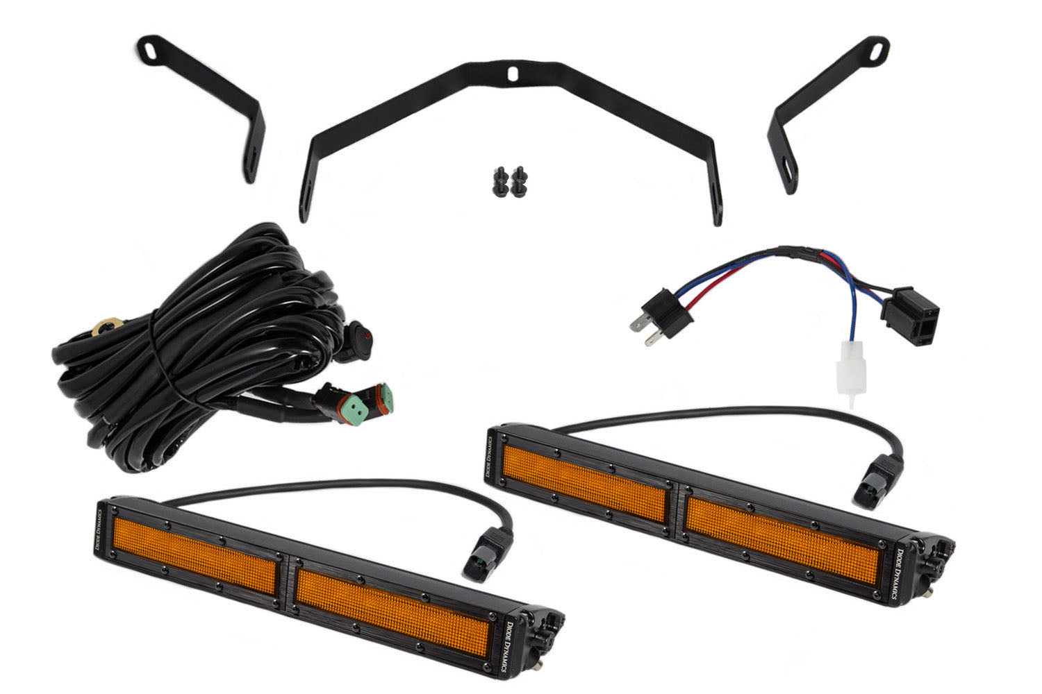 Tundra 12 Inch LED Driving Light Kit Amber Flood Diode Dynamics