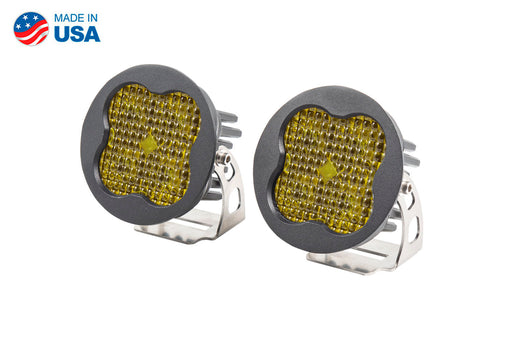 Worklight SS3 Pro Yellow Flood Round Pair Diode Dynamics