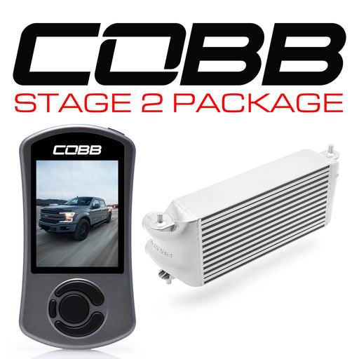 COBB FORD STAGE 2 POWER PACKAGE SILVER (FACTORY LOCATION INTERCOOLER, NO INTAKE) WITH TCM F-150 ECOBOOST 3.5L 2017-2019