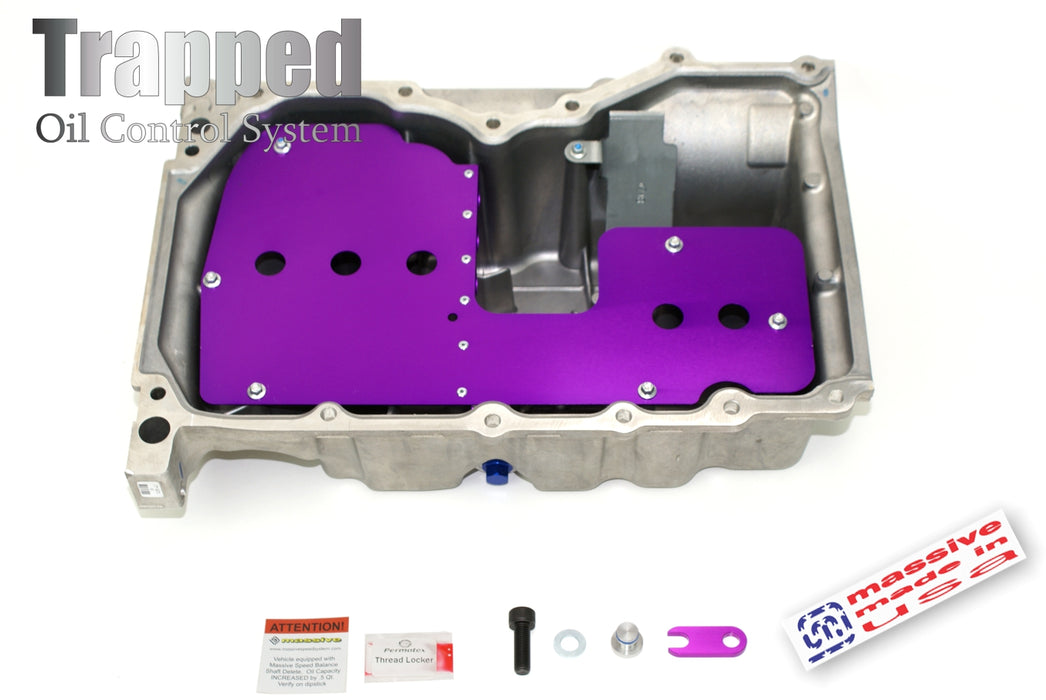 MASSIVE SPEED PRE-INSTALLED PRO TRAPPED OIL CONTROL PAN BAFFLE DURATEC ECOBOOST FOCUS 2.0 2.3 2.5 W/ BALANCE SHAFT DELETE