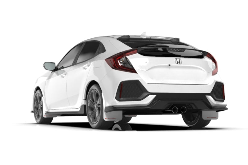 Rally Armor 17-19 Civic Sport Touring & Hatch only UR White Mud Flap w/ Red Logo