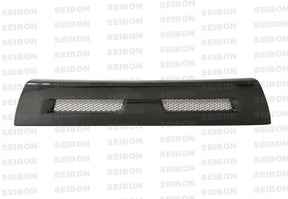 Seibon 08-12 Mitsubishi Lancer Evo X Shaved Emblem Carbon Fiber Front Grill does not fit MR model - Panda Motorworks - 1