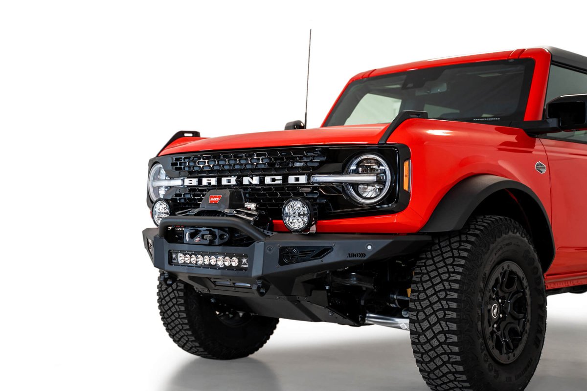 ADDICTIVE DESERT DESIGNS - ADDICTIVE DESERT DESIGNS 2021 - UP FORD BRONCO ROCK FIGHTER WINCH FRONT BUMPER - Panda Motorworks