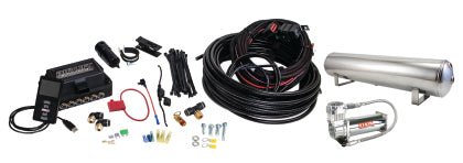 Air Lift Performance - Air Lift Performance 3P (1/4 Air Line 4 Gal 5-Port Polished Aluminum Tank VIAIR 444C Comp)